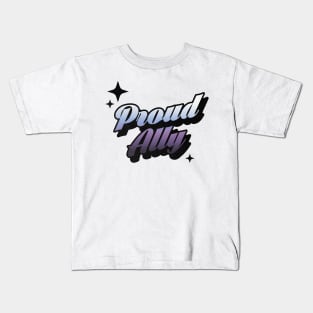 Proud Ally - Retro Classic Typography Style Kids T-Shirt